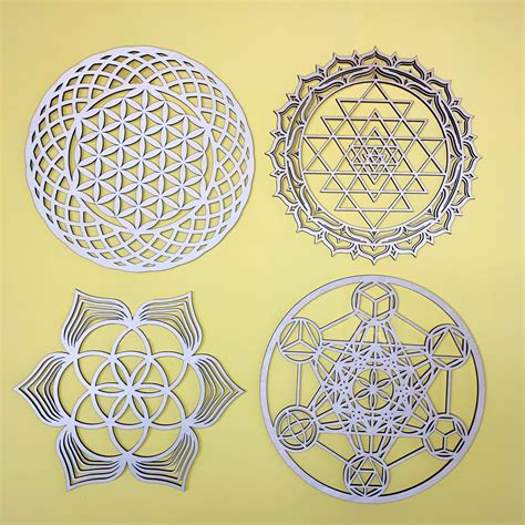 Buy Sacred Geometry Wood Wall Art Pcs Set Sri Yantra Wall Decor