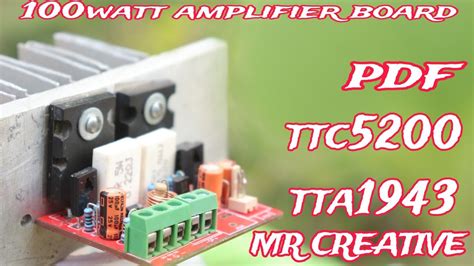 100watt Mono Audio Amplifier Board DIY TTC5200-TTA1943 Transistor (MR