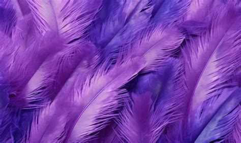 Premium AI Image | Feathers soft background Purple bird feathers For ...