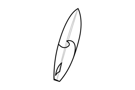 Surfboard Outline Graphic By Daisy Things · Creative Fabrica