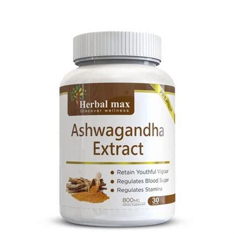 Herbal Max Ashwagandha Withania Somnifera Extract For Overall Wellness