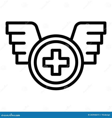 Medical Wings Icon, Outline Style Stock Vector - Illustration of