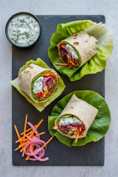 mini falafel wraps  tzatziki