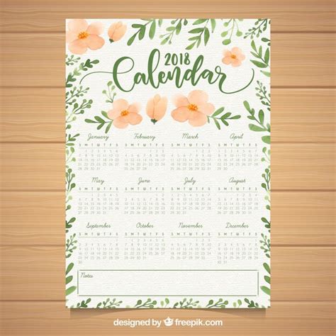 Free Vector 2018 Calendar