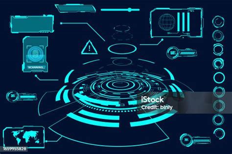 Sci Fi Hud Antarmuka Pengguna Futuristik Modern Persegi Bingkai Blok