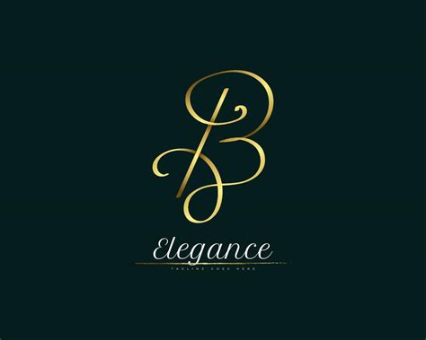 Logotipo De La Firma De La Letra B De Oro De Lujo Logotipo De Letra B