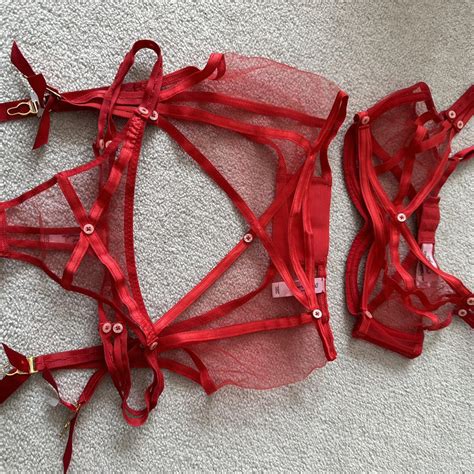 Agent Provocateur Lingerie Set Red Bra Knickers And Depop