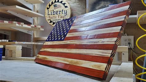 Rustic Wooden American Flag Veteran Made Small Medium Etsy