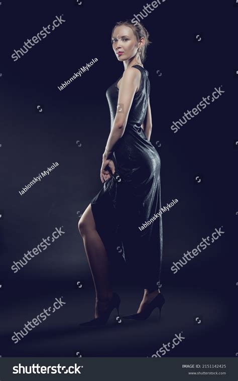 Beautiful Sexy Brunette Girl Posing On Stock Photo