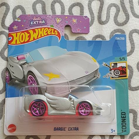 Hot Wheels Barbie Extra Silver Pink Hw Tooned Birthday Gift Miniature Collectable Model Toy Car