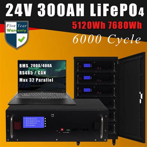 Paquete De Bater A De Litio LiFePO4 24V 200Ah 300Ah 25 6 V 5120WH