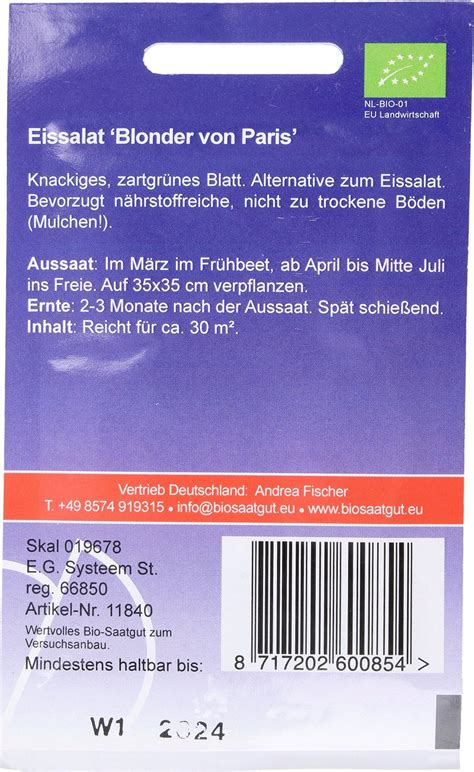 De Bolster Laitue Batavia Blonde De Paris Sachet Bloomling Belgique