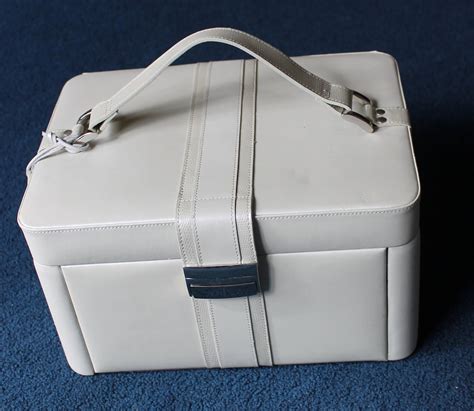 Jasper Conran Make Up And Jewellery Jewelry Box Vintage Cream Leather