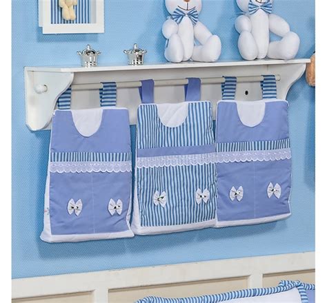 Porta Fraldas de Varão Para Quarto De Bebê Prince Azul Col