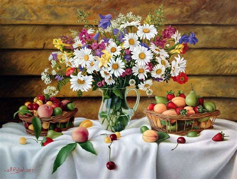 Онлайн пазл «Цветы и фрукты»