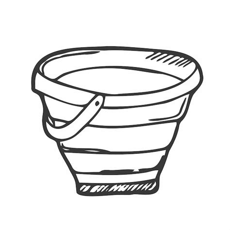 Premium Vector Doodle Bucket Icon In Vector Hand Drawn Bucket Icon In