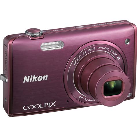 Nikon COOLPIX S5200 Digital Camera Plum 26377 B H Photo Video