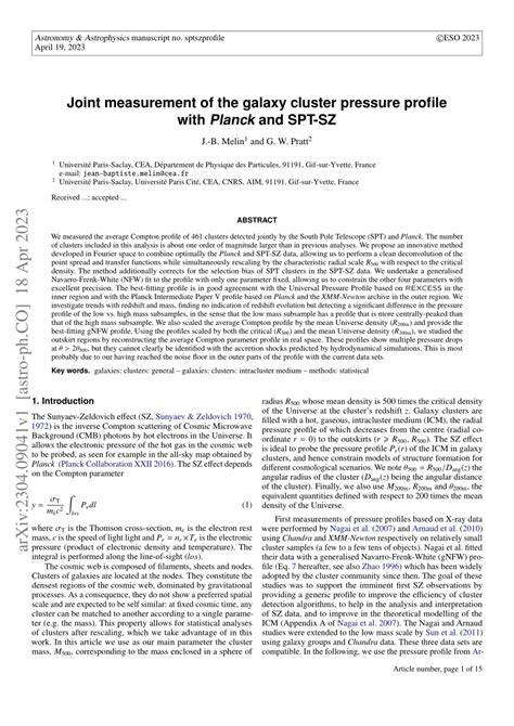 PDF Joint Measurement Of The Galaxy Cluster Pressure Profile With