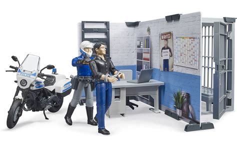 Игровой набор Bruder Полицейский участок с фигурками и мотоциклом ...