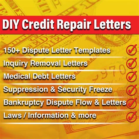 150 DIY Credit Repair Letter Templates Etsy