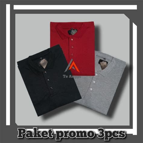 Jual Paket Pcs Kaos Berkerah Polo Shirt Pria Dan Wanita Polos Kerah