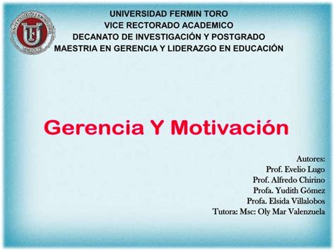 Gerencia Y Motivacion Ppt