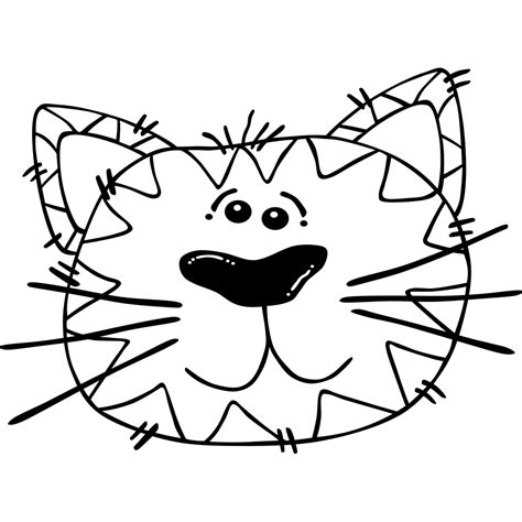 Cartoon Cat Face Outline Svg Clip Arts Download Download Clip Art