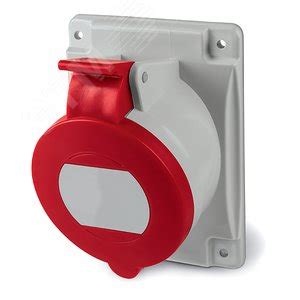 Розетка скрытой установки с наклоном IP44 32А 3P+E 400В. Пружинный ...