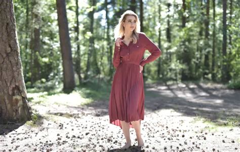 Wallpaper Forest Trees Nature Model Countryside Gorgeous Posing Hot Babe For Mobile And