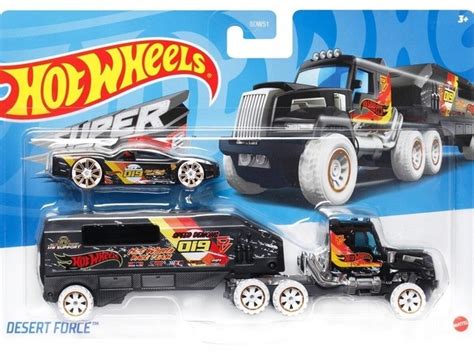 HOT WHEELS Zestaw SUPER RIGS CIĘŻARÓWKA DESERT FORCE HXN89 od MATTEL 3 Lat 0746775307509
