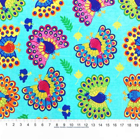 TRICOLINE ESTAMPA DIGITAL PAVÃO FUNDO TIFFANY REF ST 195 V01