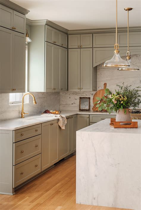 Marble Countertops Sage Green Cabinets In Honor Of Design