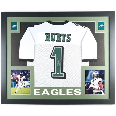 Jalen Hurts Signed Custom Framed Jersey Display Jsa Pristine Auction