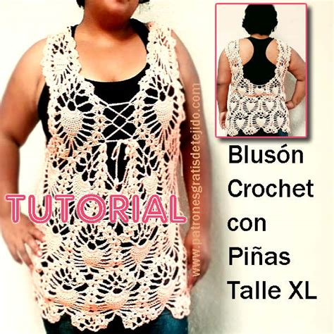 Blus N Crochet Con Pi As Talle Xl Tutorial