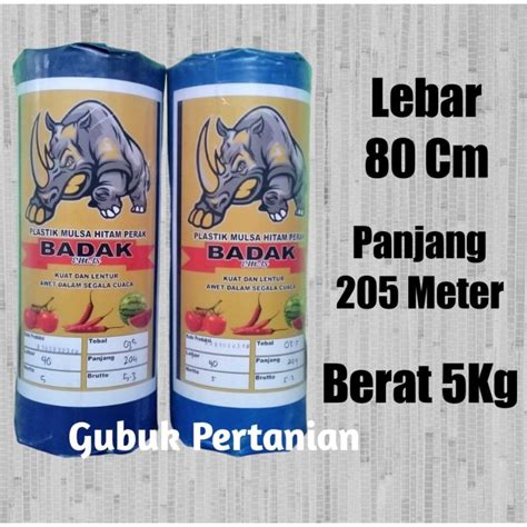 Jual Plastik Mulsa Hitam Perak Cap Badak Ukuran 80cm Panjang 210 Meter