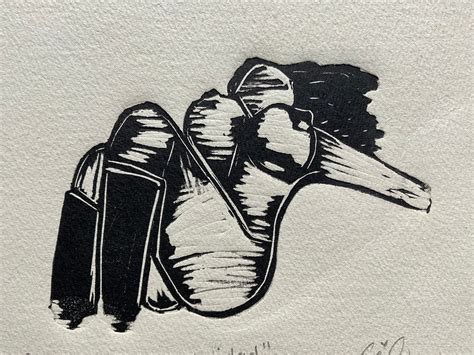 Simplicity Female Nude Linocut Print By Mexican Artist Ana Reyes Monochrome On Art Paper Black