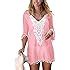 Ziyyoohy Elegant Crochet Stricken Bikini Cover Up Boho Strandponcho Strandkleid One Size Wei