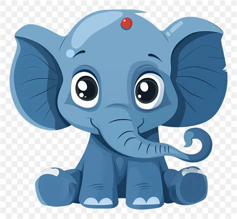blue elephant cute blue cartoon elephant illustration png