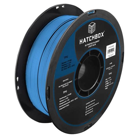 Hatchbox Mm Light Blue Tpu D Printer Filament Shore A Kg