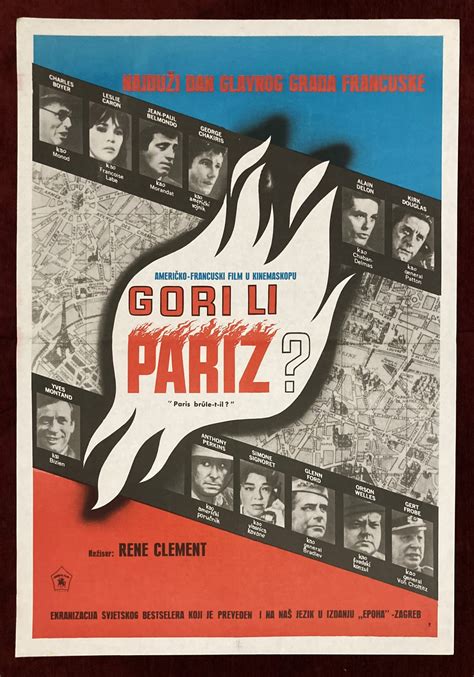 Vintage Poster Is Paris Burning 1966 René Clément Jean-Paul Belmondo