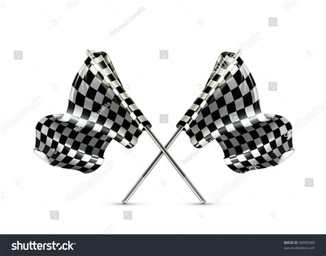 Two Crossed Checkered Flags Vector Stock Vector (Royalty Free) 94099360 ...