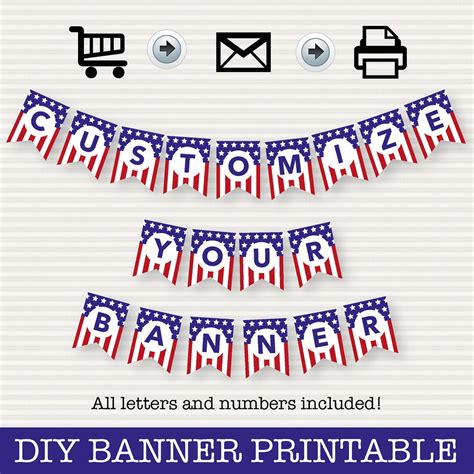 DIY Banner Printable 4th of July Usa Party Instant Download, Printables ...