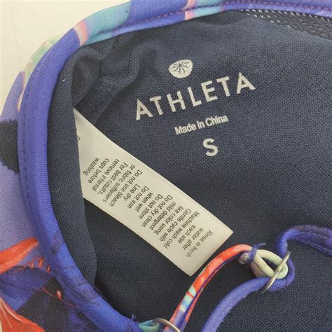 Athleta Lucia Blue Floral Mesh Bikini Swim Top Small Gem