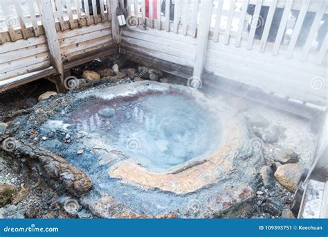 Jigokudani Or Hell Valley Steamy Hot Spring Attraction During W Stock Image Image Of Forest