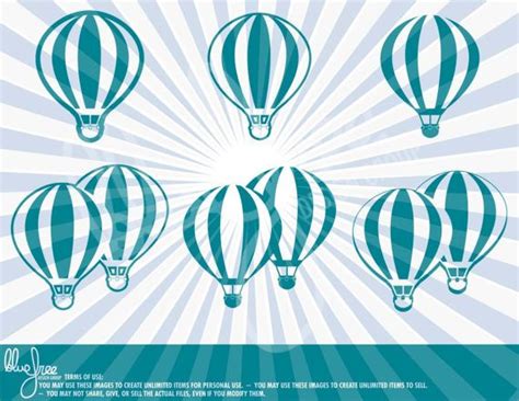 Hot Air Balloons Clipart For Cricut And Scrapbooking