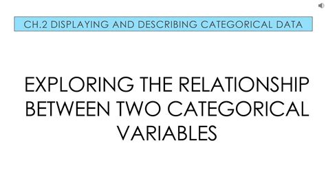 Applied Stats 23 Exploring The Relationship Between Two Categorical Variables Contingency