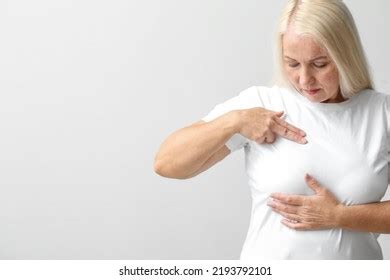 Mature Woman Suffering Breast Pain On Stock Photo 2193792101 Shutterstock