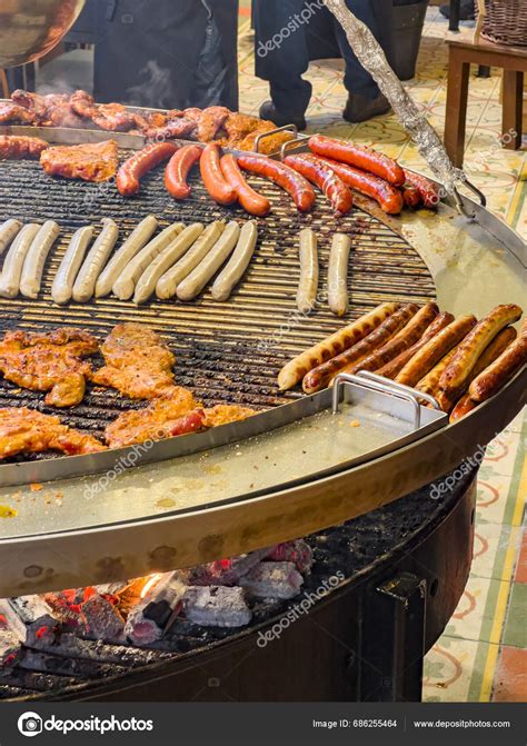 Bonn Germany 2022 Traditional German Sausages Wurst Steaks Cooked