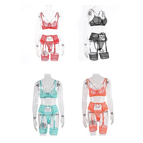 Women Sexy Lace Lingerie Fishnet Matching Piece Lingerie Set Fruugo AU