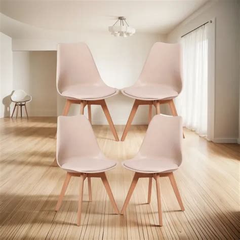 Kit Cadeiras Nude Eames Leda Estofada Madeira Elegante Frete Gr Tis